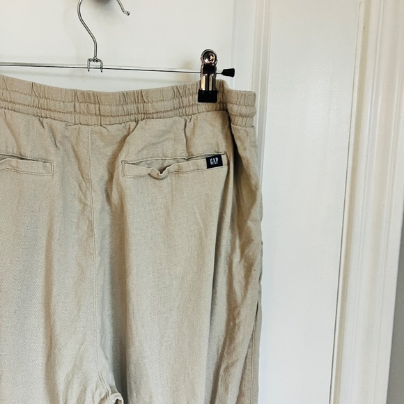 Set of Gap Linen Blend Pants and Short Set Pull on Size Medium Black Tan - Picture 5 of 11